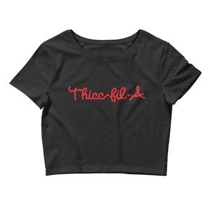 Thicc Fil A Crop Tee size Large